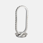 Oválna chrómová stolná LED lampa HARLEY