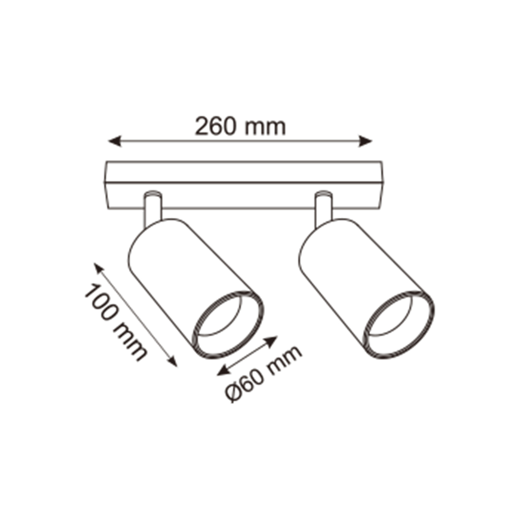 Stropné svietidlo s 2 tienidlami v čiernej farbe WADE
