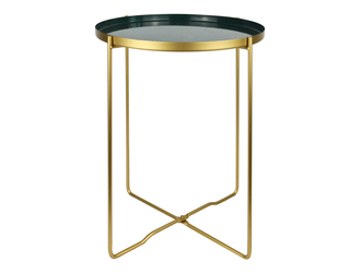 Stolík s podnosom zeleno-zlatý 47,5 cm