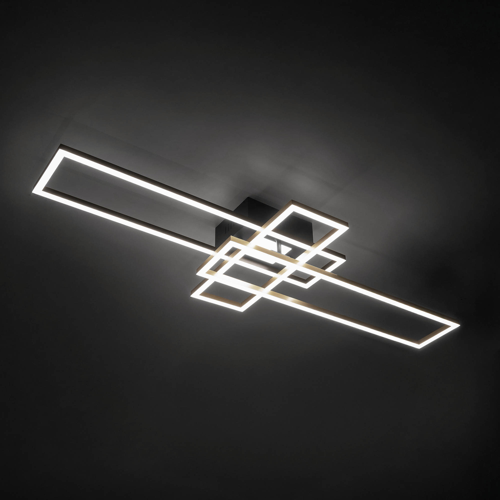 LED stropné svietidlo čierno-zlatá LUMENZ s diaľkovým ovládačom