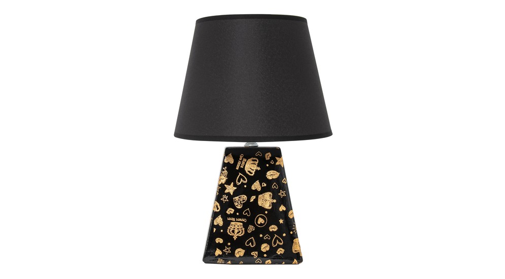 Keramická stolná lampa čierna 34,5 cm