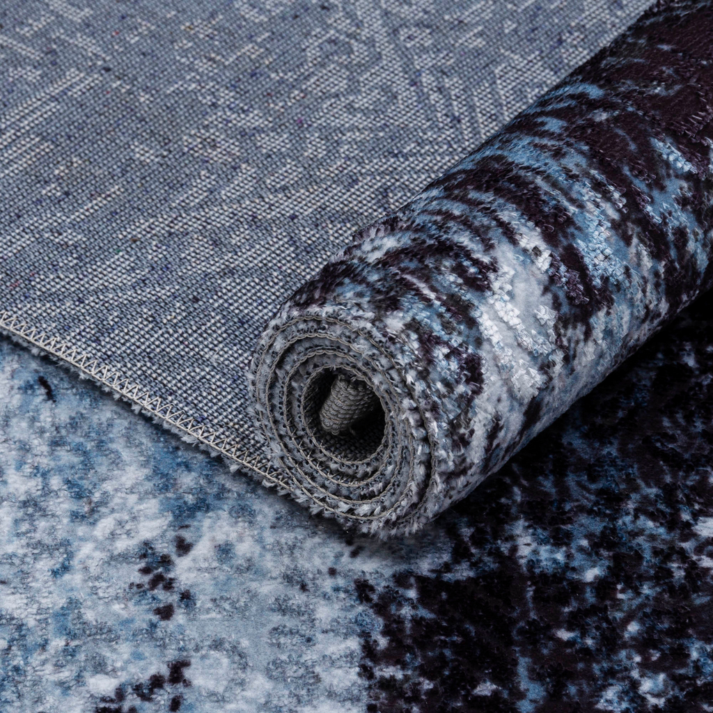 Loftový koberec lesklý modrý STELLA 80x150 cm