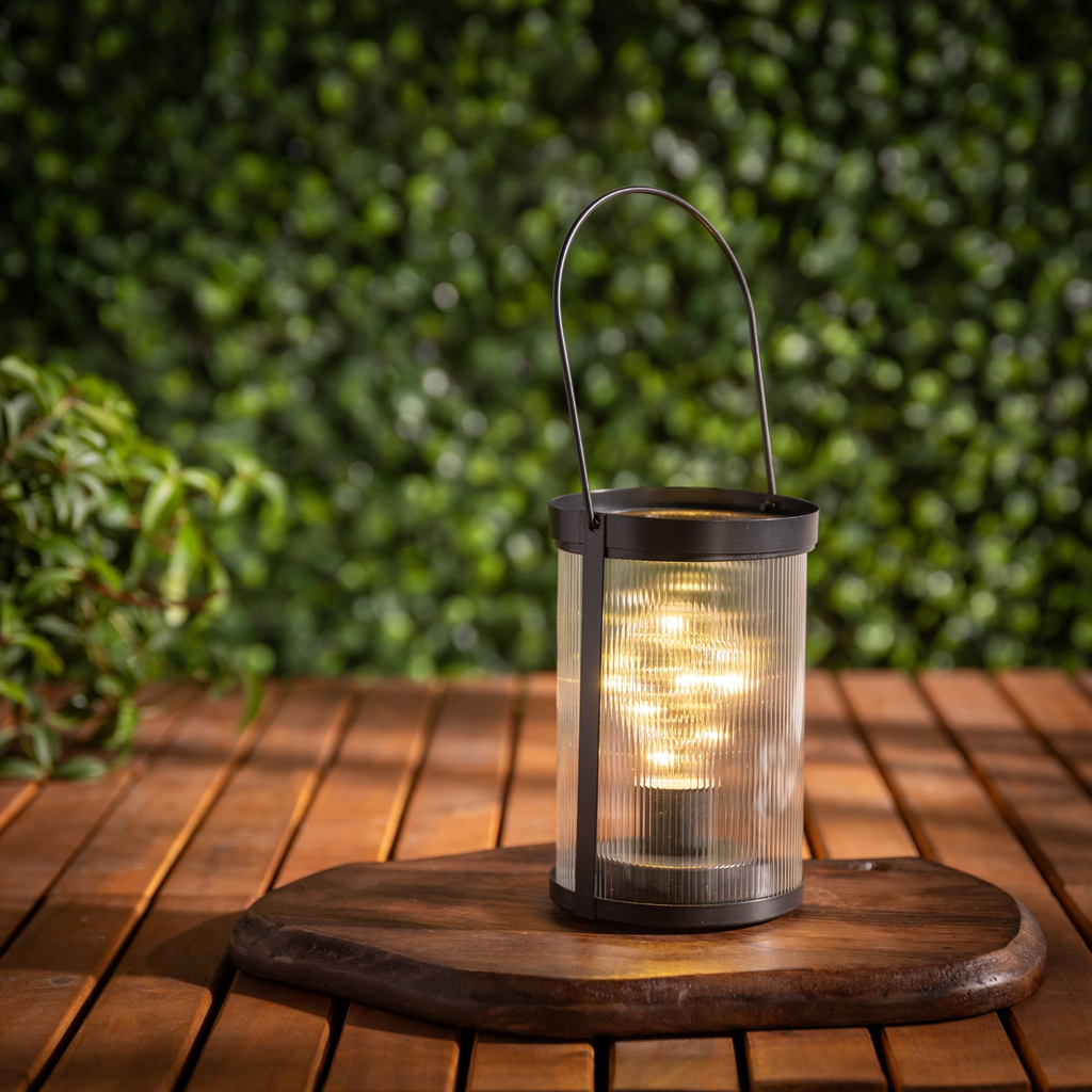 Dekoratívna LED lampa s držiakom čierna 10,5x15,8 cm