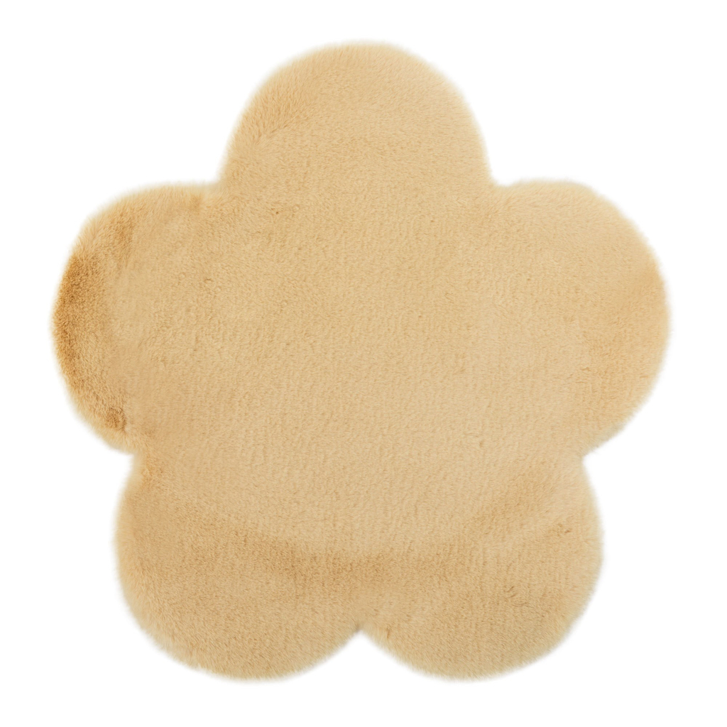 Malý koberec žltý v tvare kvetu NEBBIA 60x60 cm