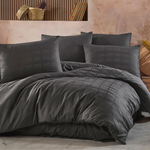 Bavlnená saténová posteľná bielizeň MARSELA antracit 160x200 cm
