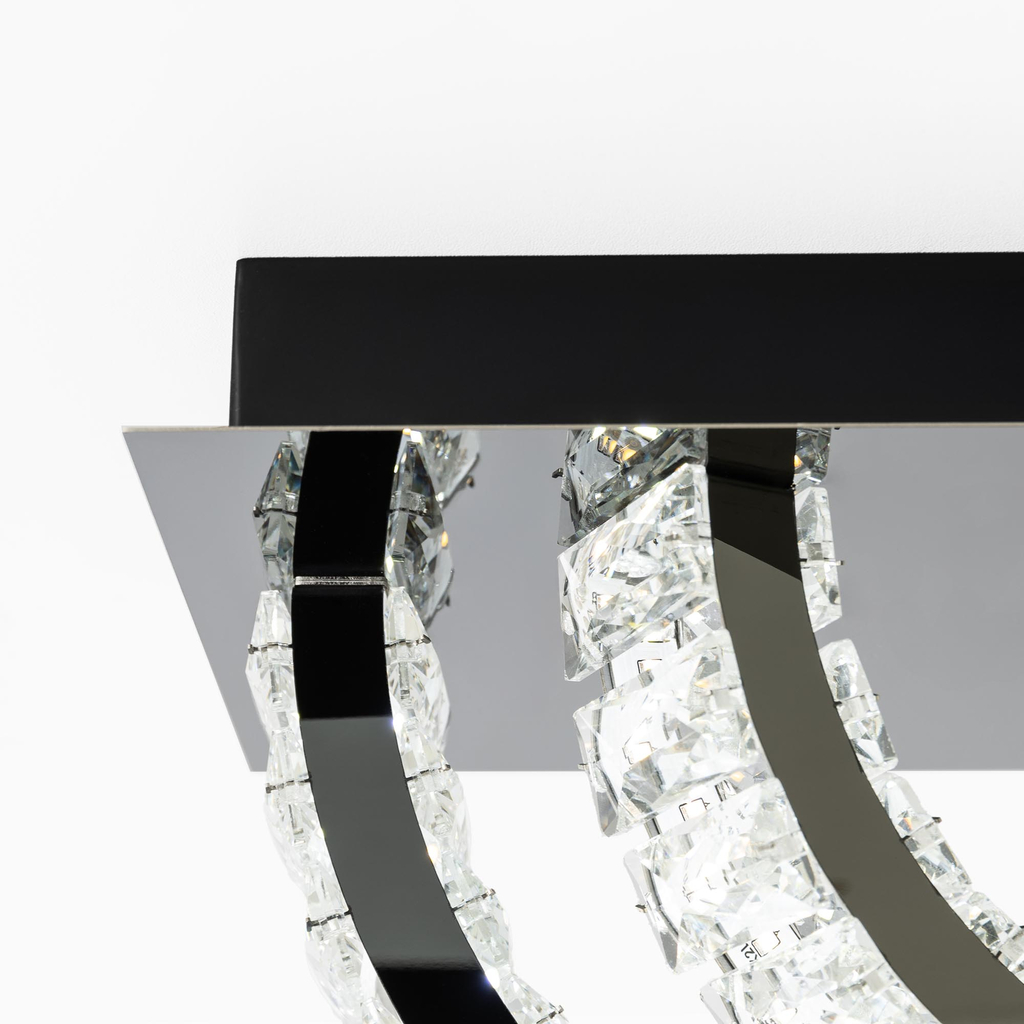 Stropné svietidlo 2 krúžky čierne TULA s diaľkovým ovládaním