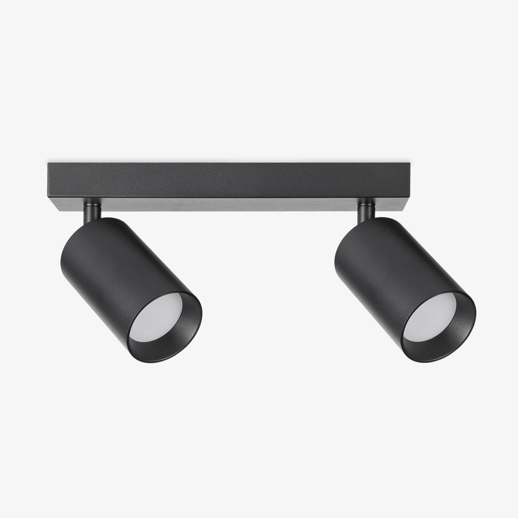 Stropné svietidlo s 2 tienidlami v čiernej farbe WADE