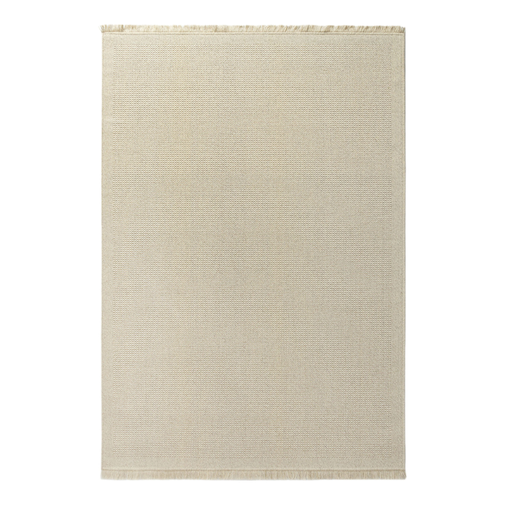 Vlnený koberec WOOL so strapcami svetlobéžový 120x170 cm