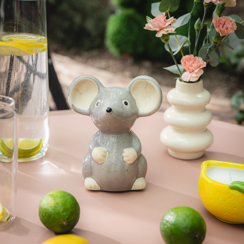 Dekoratívna figúrka, myš, 15,5 cm, MIX