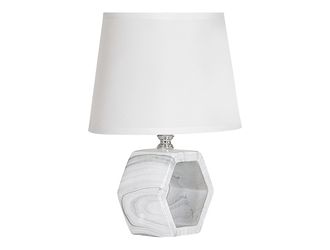 Stolná lampa s tienidlom bielo-čierna 25 cm