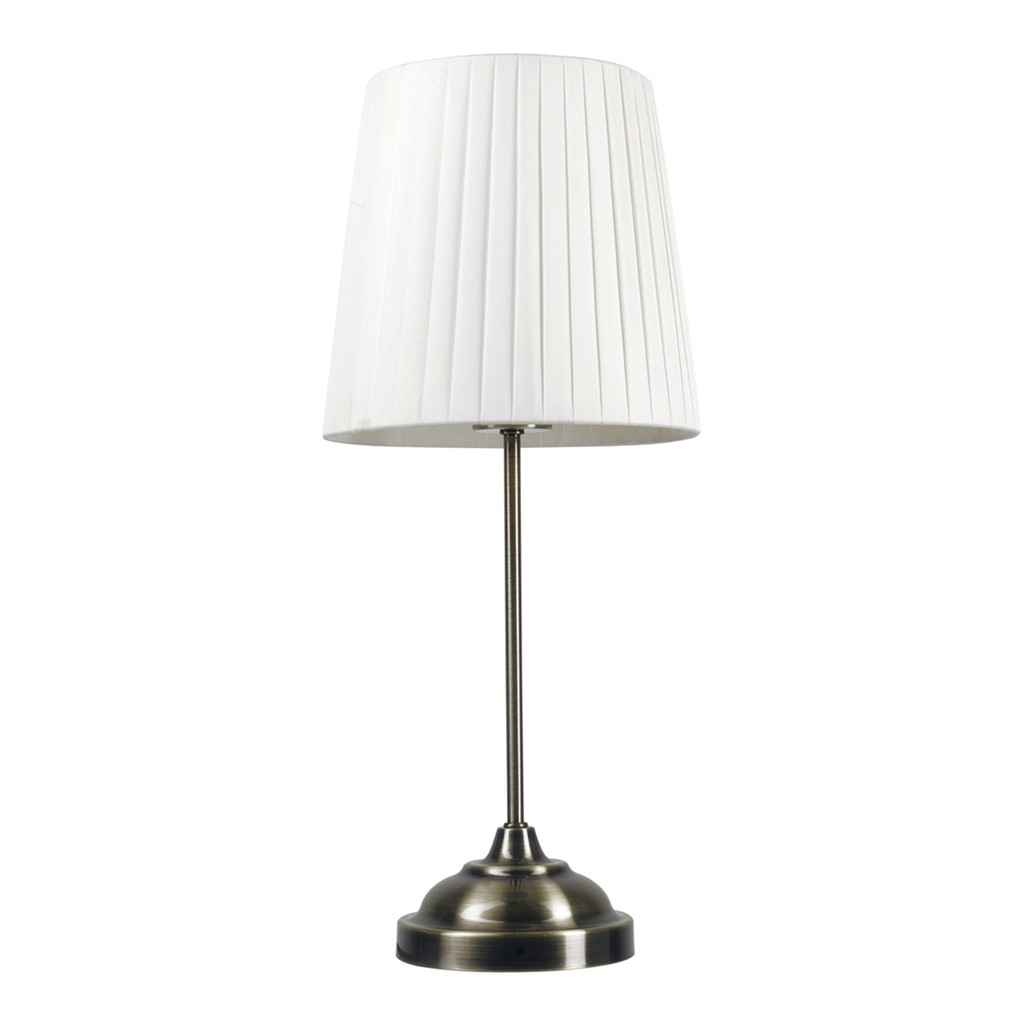 Stolná lampa retro s bielym tienidlom PTL01BW