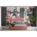 Ružová posteľ s úložným priestorom MEZO 90 x 200 cm