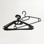 Súprava otočných vešiakov čierna 10 ks