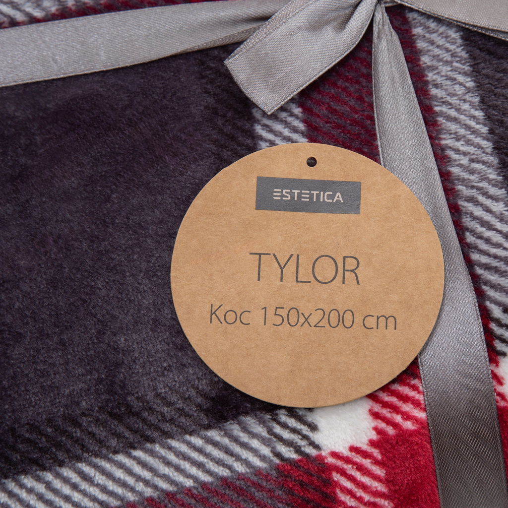 Tmavosivá károvaná deka TYLOR 150x200 cm