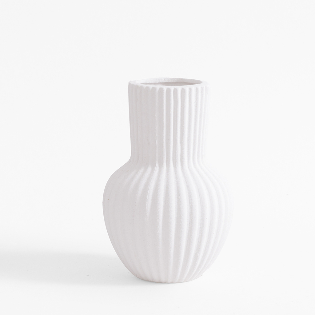 Keramická váza biela 19,8 cm