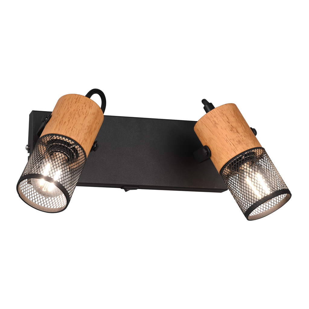 Lišta 2 reflektory s vypínačom čierna TOSH