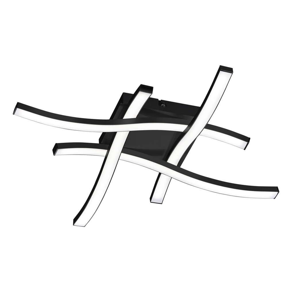 Čierna stropná lampa LED ROUTE hashtag