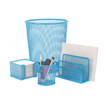 Zestaw biurkowy niebieski, 4 szt.