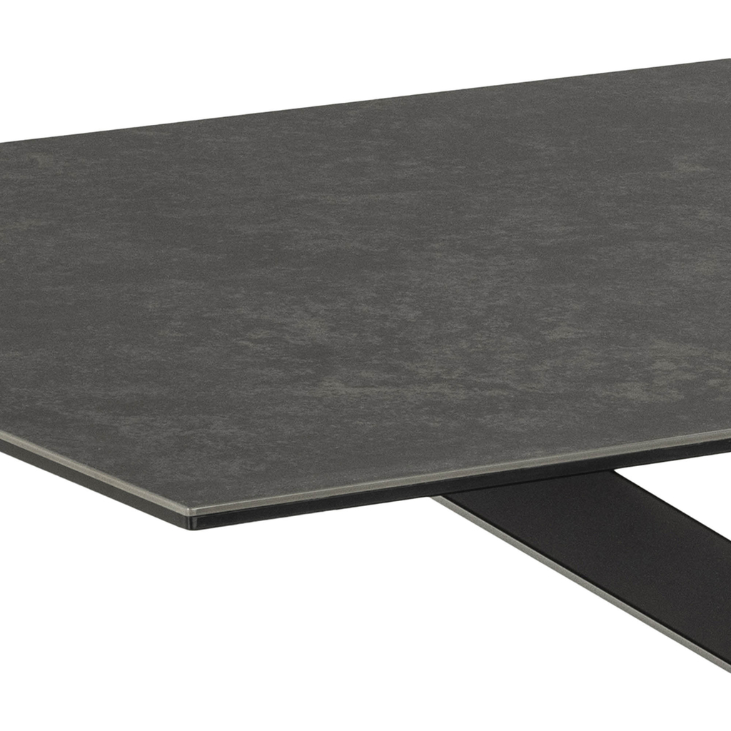 Jedálenský stôl ZEUS s keramickou doskou, čierny