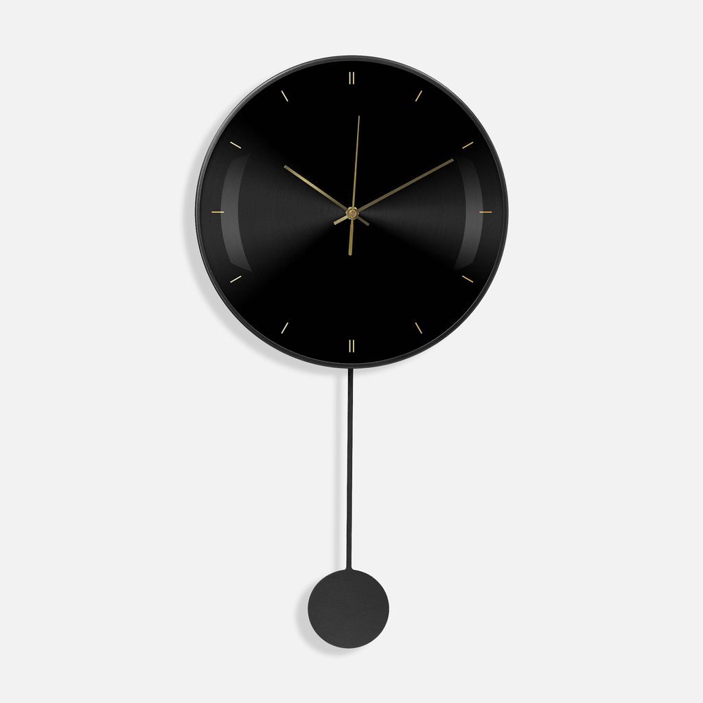 Nástenné hodiny s kyvadlom čierne 30x58 cm