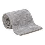 Sivá deka MILO s rastlinným motívom 130x160 cm