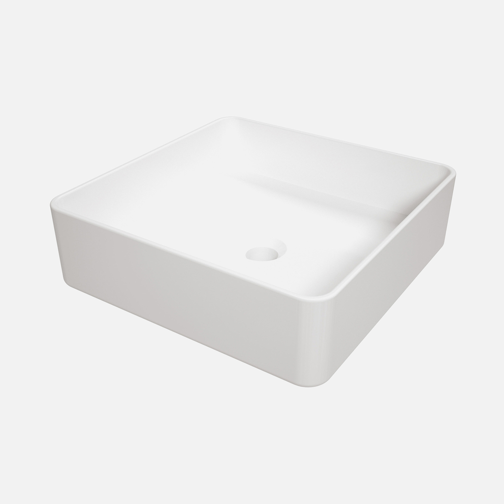 Keramické umývadlo na dosku biele SQUERE 40,5 cm