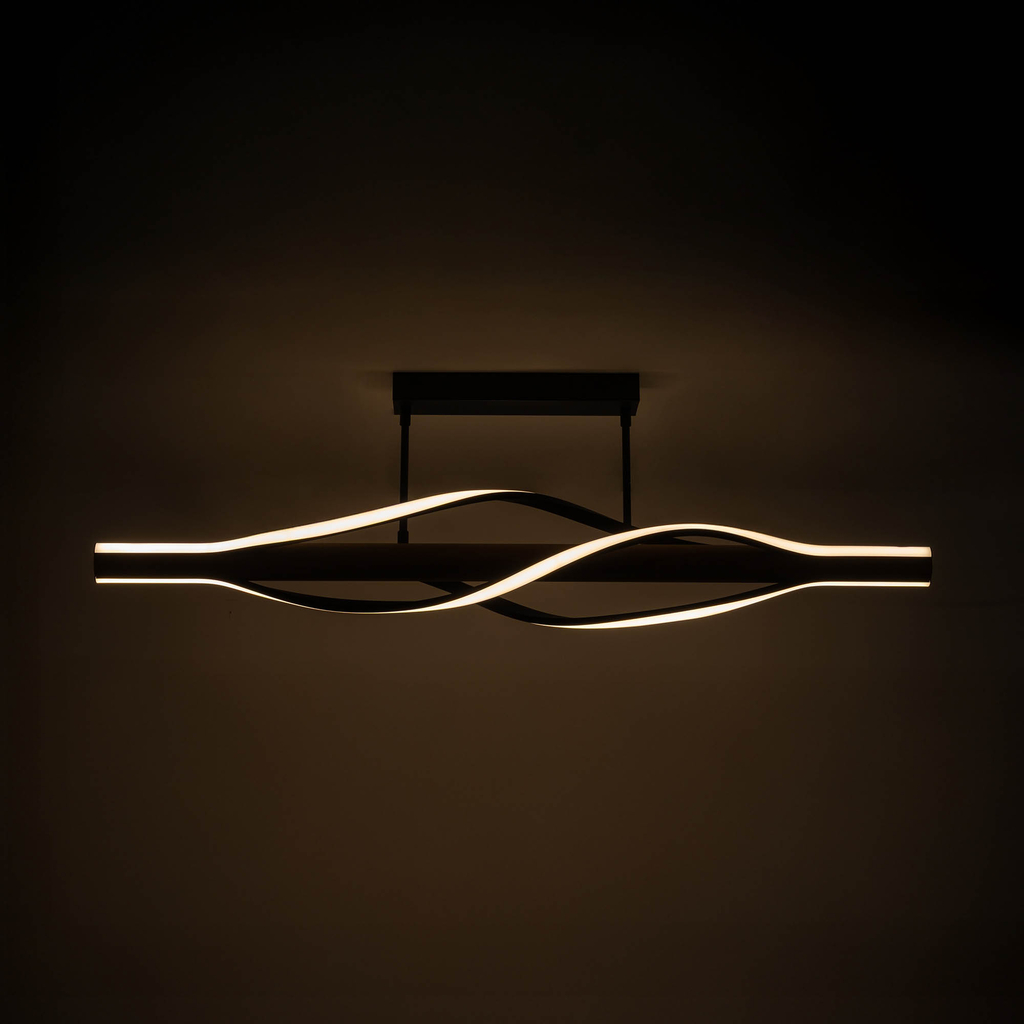 Stropné LED svietidlo drevené čierne BAEZ