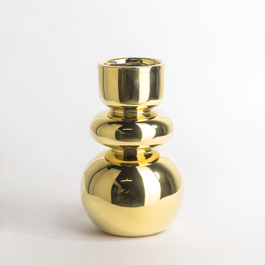 Zlatá moderná váza 20 cm