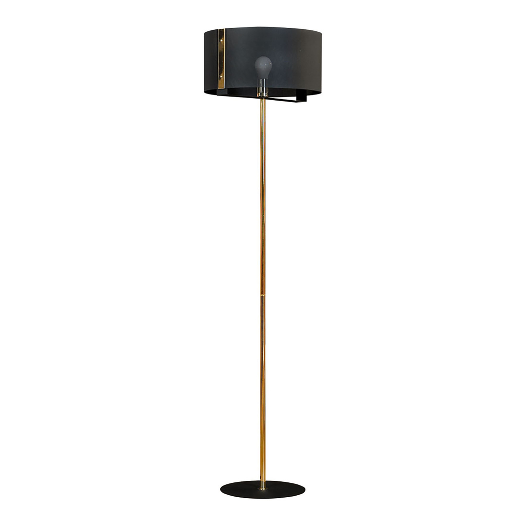 Stojacia lampa s ozdobným tienidlom čierno-zlatá ETRO