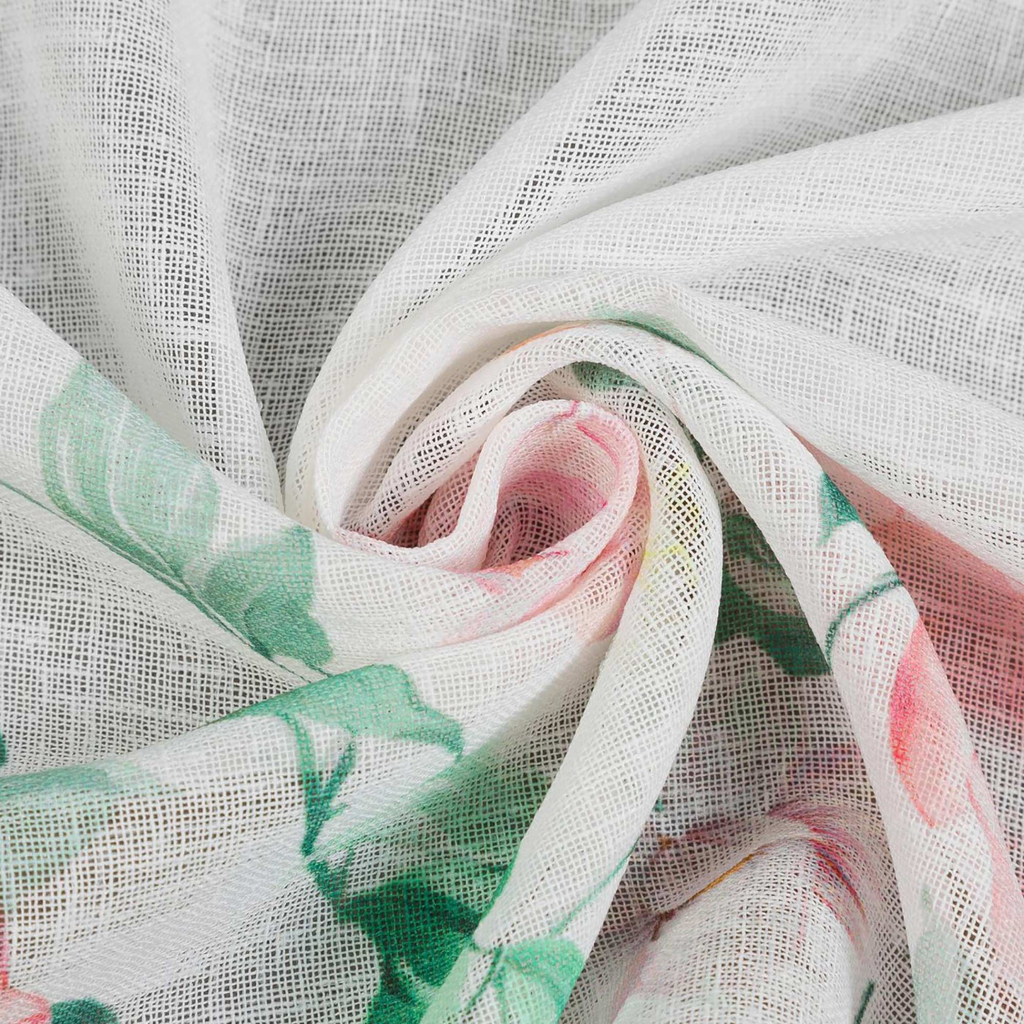 Záclona vitrážka bielo-ružová ASTEJA 30x150 cm