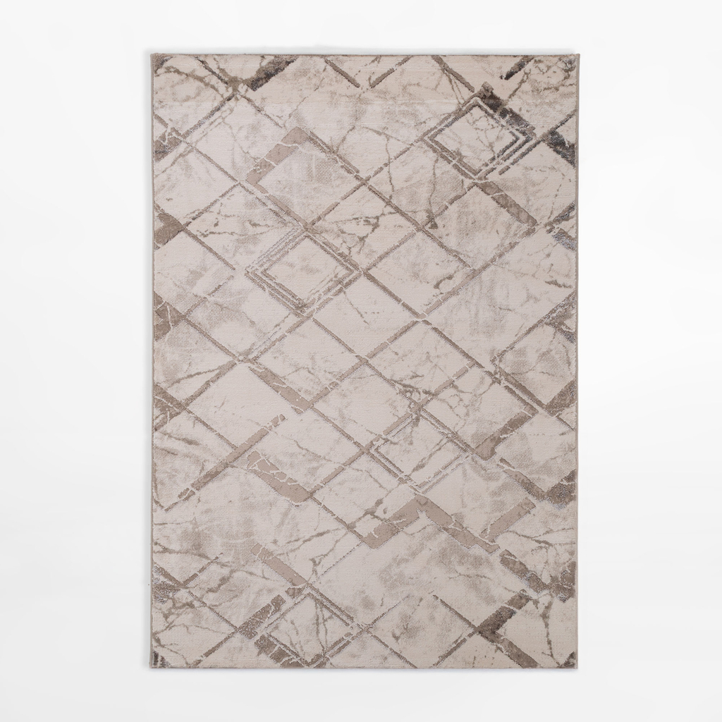 Koberec SPAZZIO s kosoštvorcovým vzorom, krémový, 120x170 cm