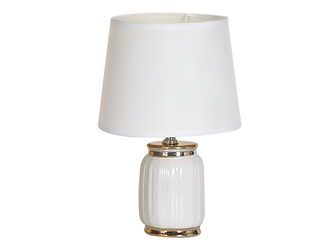 Stolná lampa glamour bielo-zlatá 26,5 cm