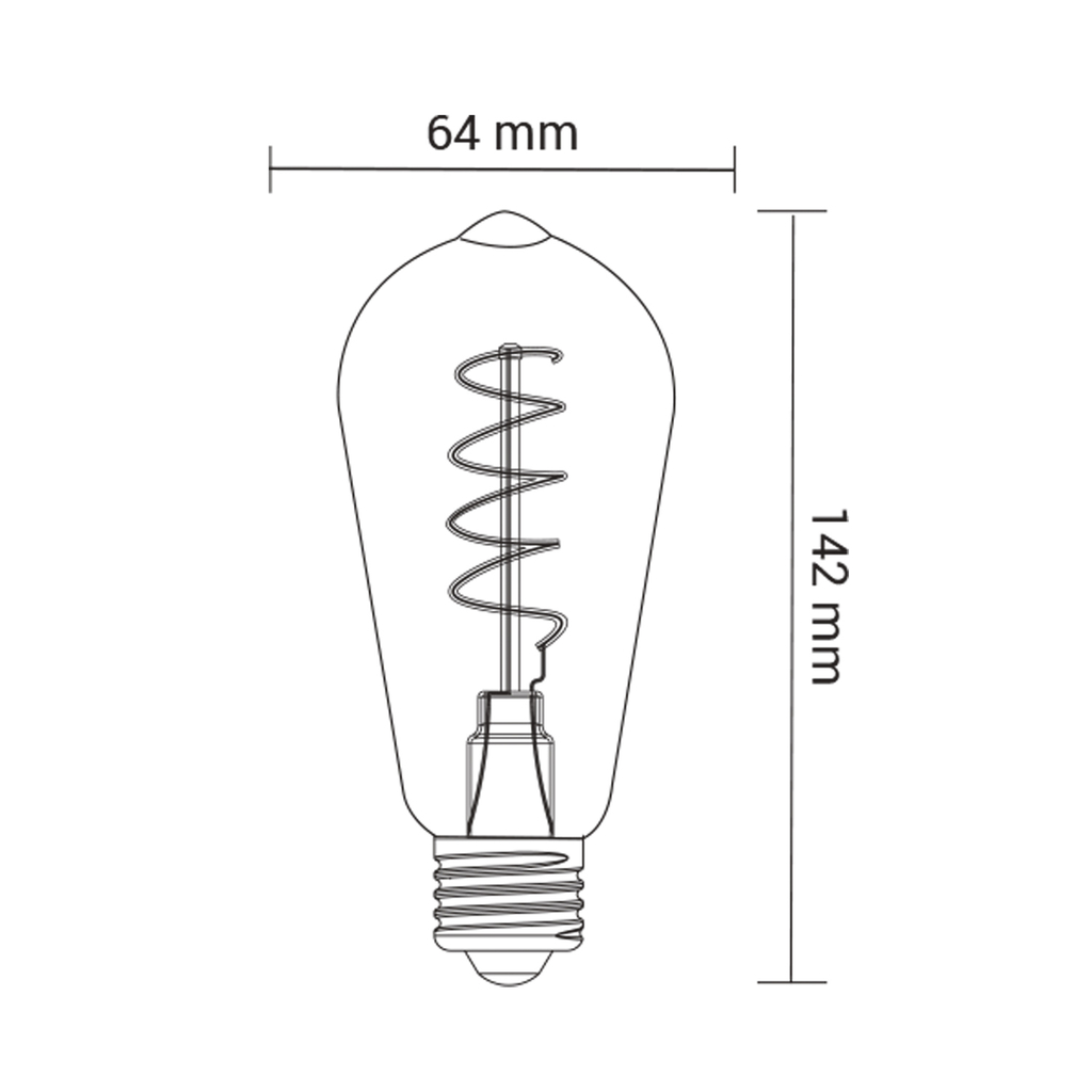 Dekoratívna retro LED žiarovka E27 4W teplá farba ORO-E27-ST64-FL-GOLDIE-4W-WW