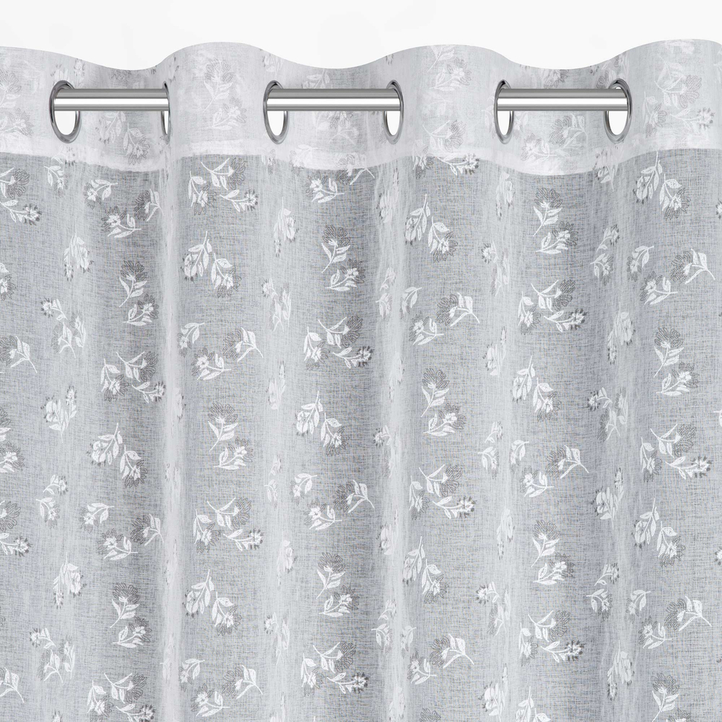 Záves na priechodkách bielo-strieborný FELINA 140x250 cm