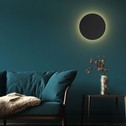 Nástenné svietidlo minimalistické okrúhle čierne LUNA NEW 40 cm