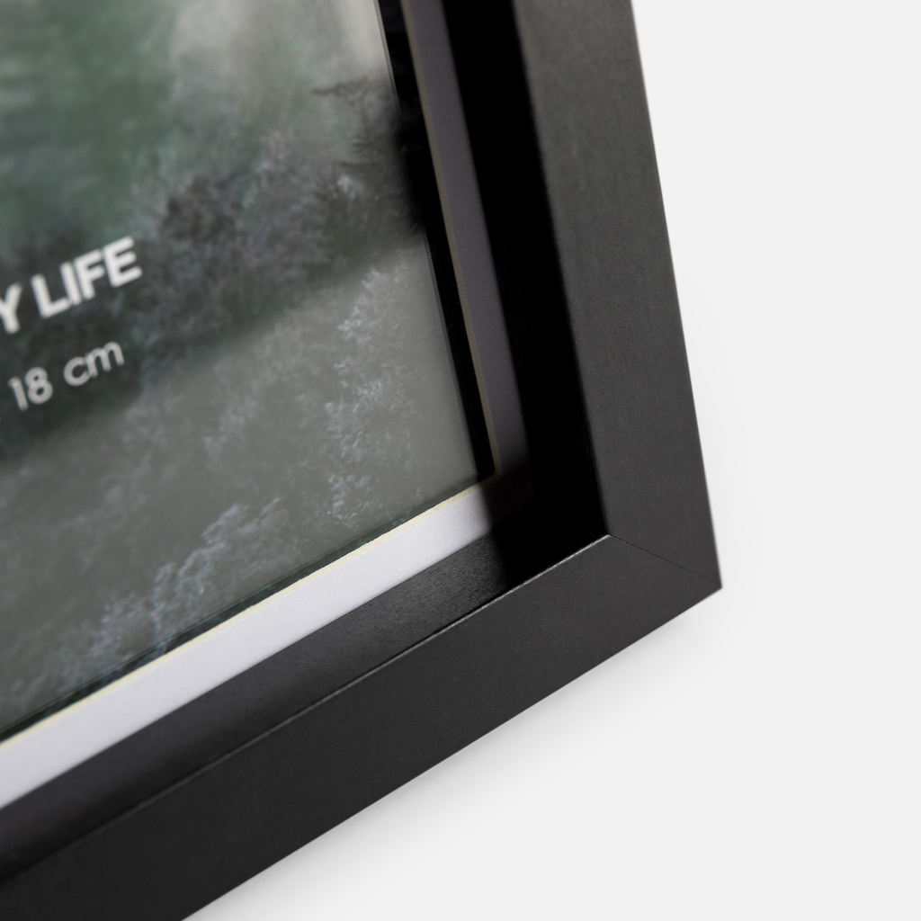 Čierny fotorámik 15x20 s paspartou