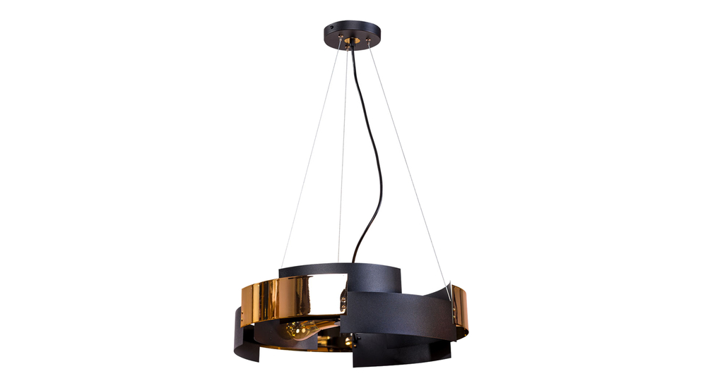 Čierno-zlatá Závesná lampa TORI