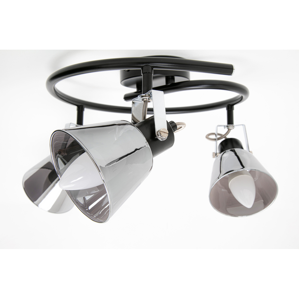 Stropné svietidlo 3 reflektory čierne ORO TRINGA