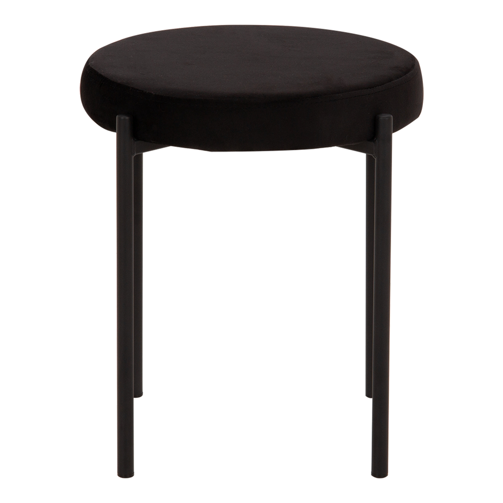 Velúrová taburetka ARGINO čierna