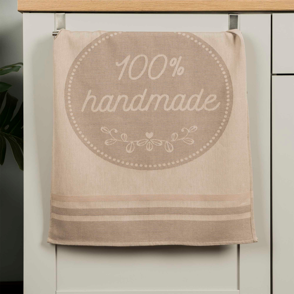 Kuchynská utierka HANDMADE, béžová 50x70 cm