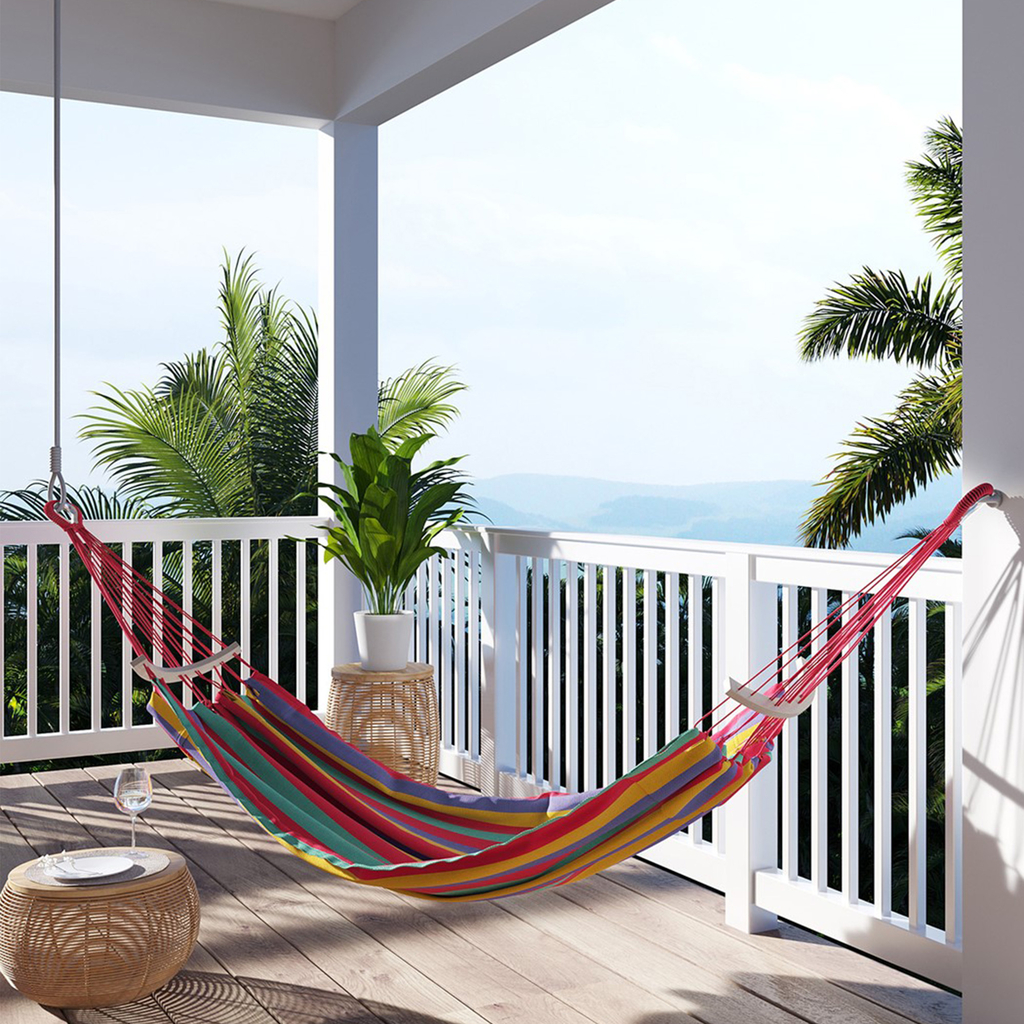 Hojdacia sieť do záhrady farebné pruhy LAZARA 240x150 cm