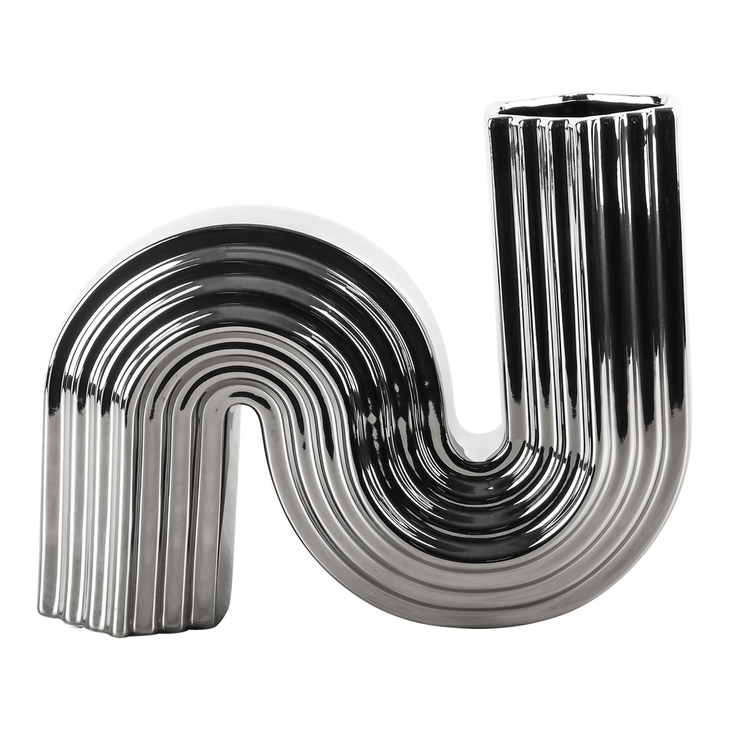 Strieborná geometrická váza 23 cm