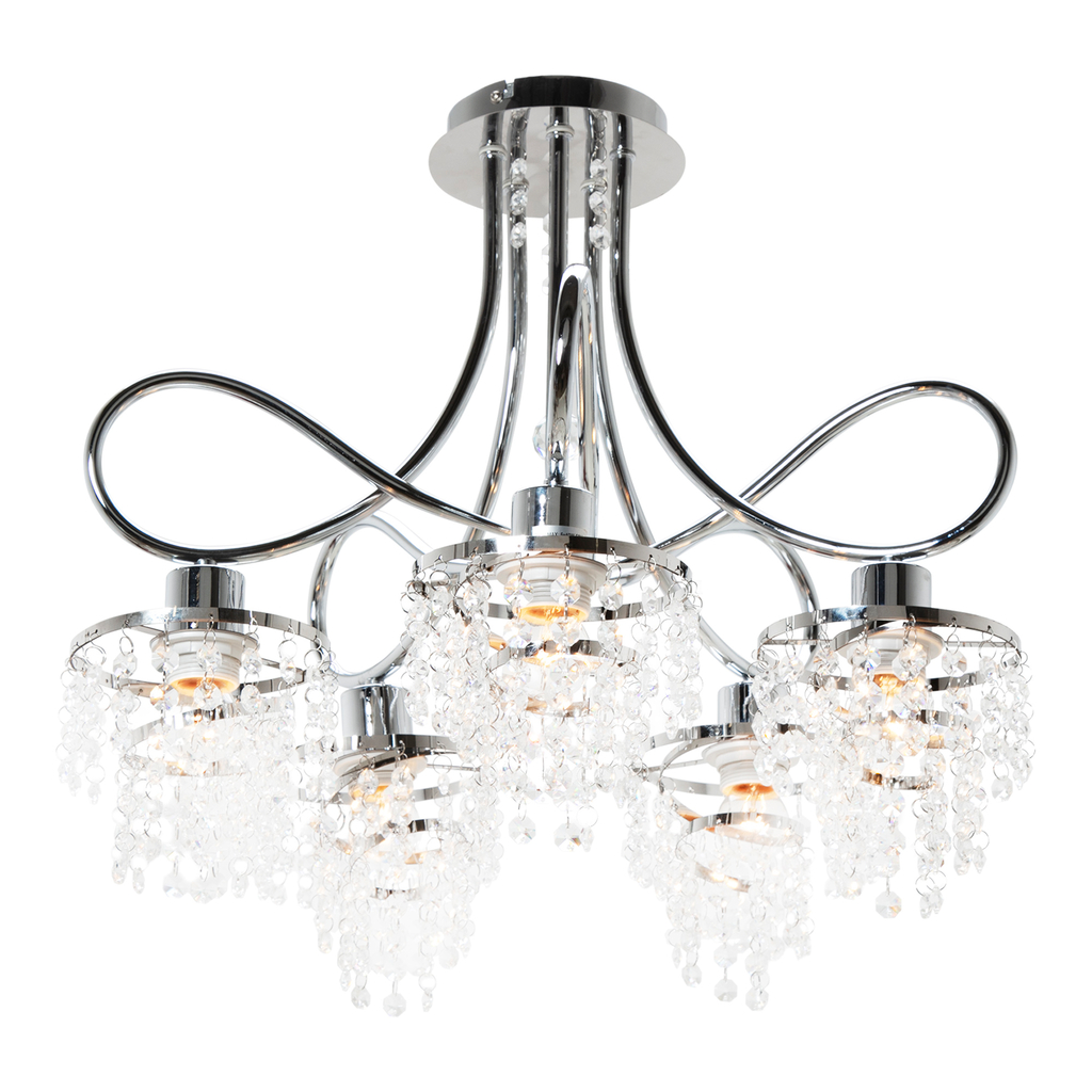 Luster so striebornými kryštálmi TINA 5