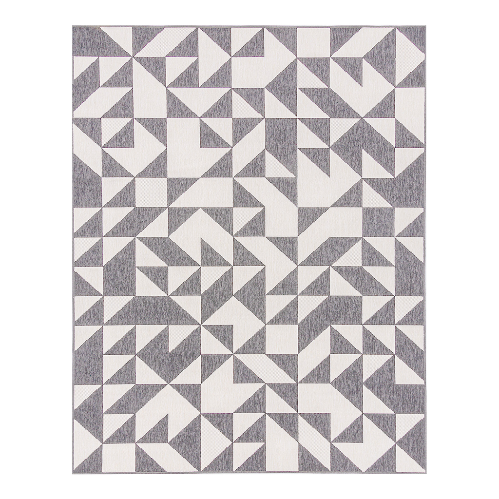 Vonkajší koberec so sivými trojuholníkmi STIARNA 200 x 290 cm