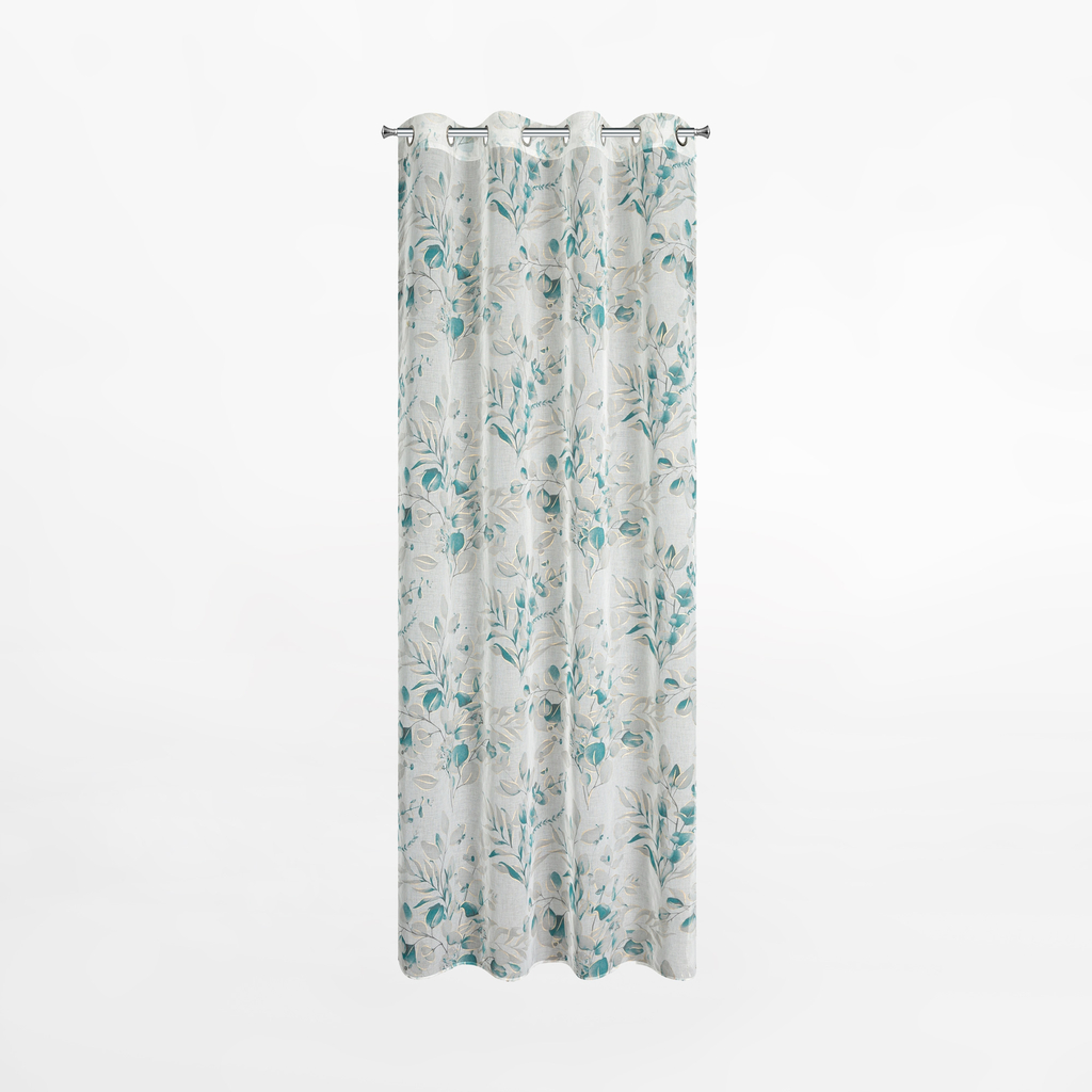 Záves na kolieskach bielo-tyrkysová AVA 140x250 cm