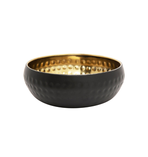 Nerezová miska čierno-zlatá, 12 cm