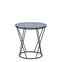 Kávový stolík okrúhly so sklenenou vrchnou doskou 50 cm SANI