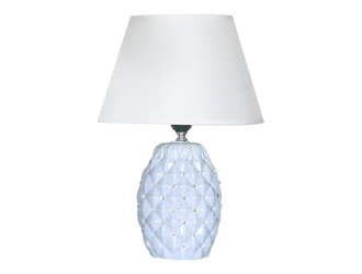 Stolná lampa s tienidlom modro-biela 38 cm