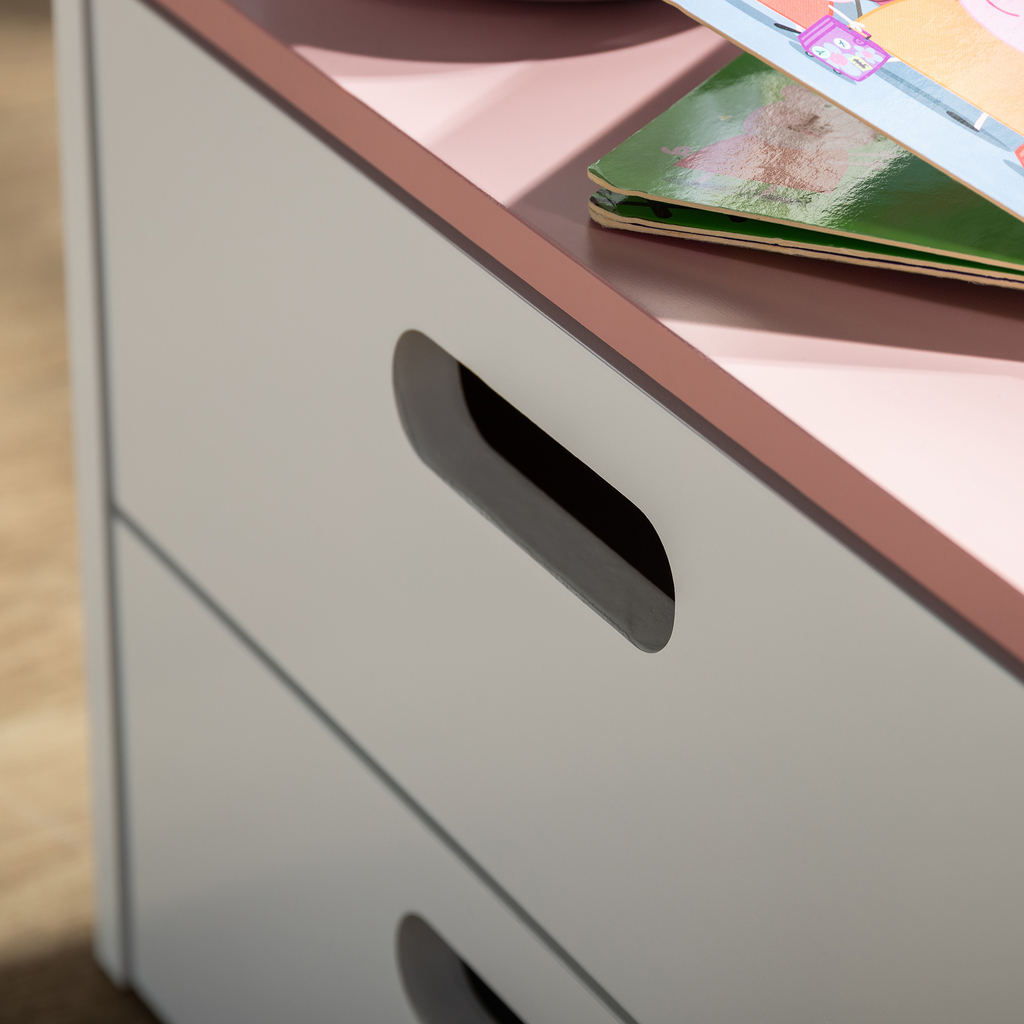 Nočný stolík so zásuvkami FALIANO ružový