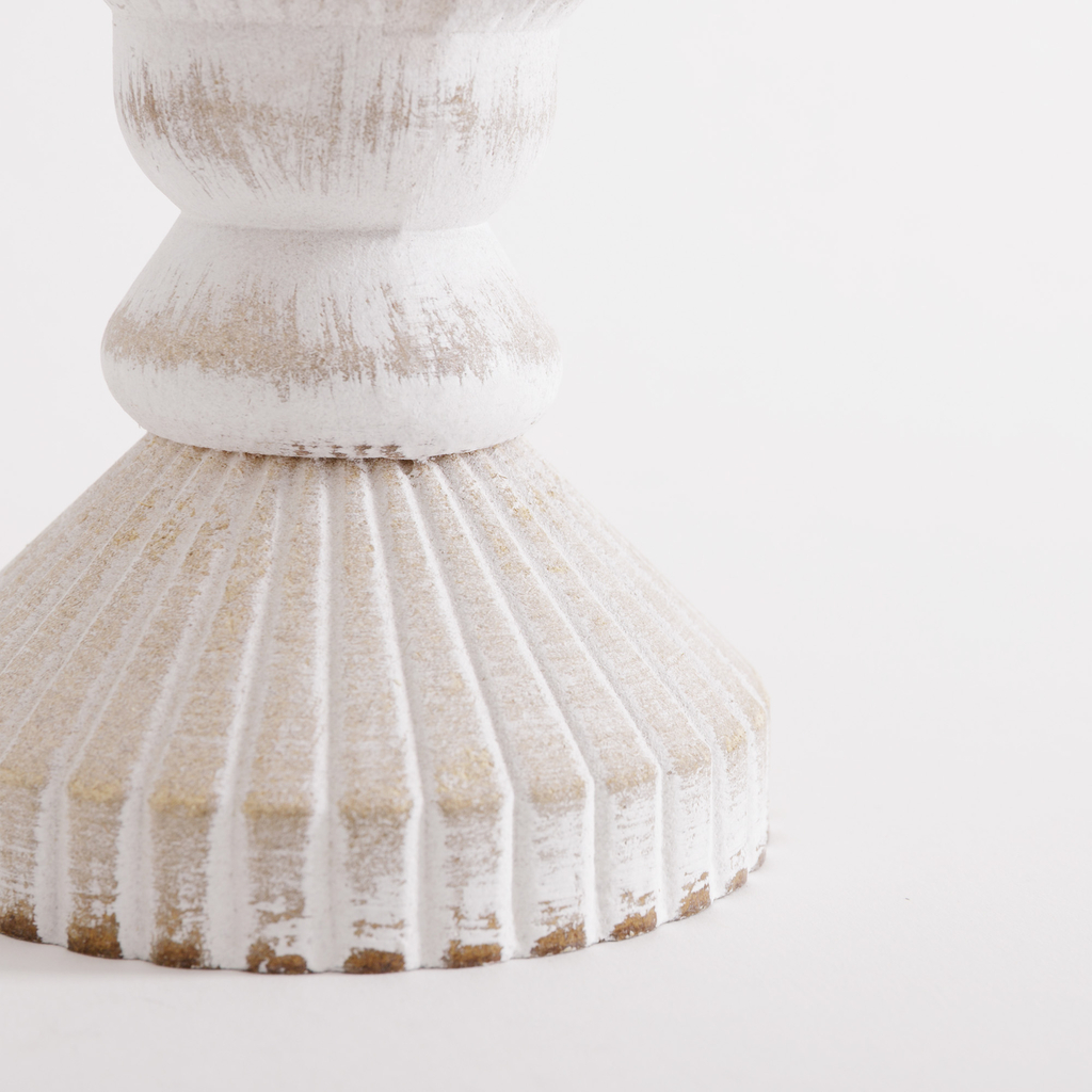 Svietnik na jednu sviečku, biely 27 cm